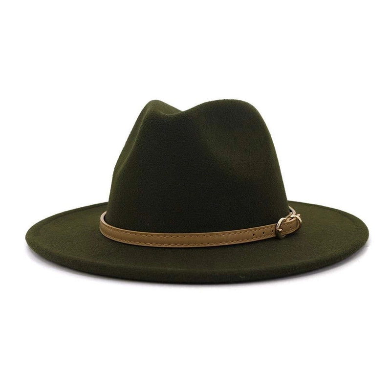 Fashion Flat Top Hat Women's British French Socialite Elegant Felt Hat Autumn And Winter Warm Jazz Hat Men's