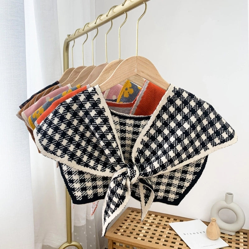 Women's Sweet Minimalist Polka Dots Heart Shape Flower Yarn Polyester Scarf Shawl