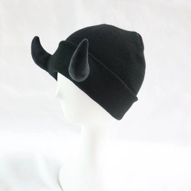 Little Devil Knitted Hat Men's Trendy Ear Protection Wool Hat Women's Autumn And Winter Warm Big Head Circumference Couple Hat