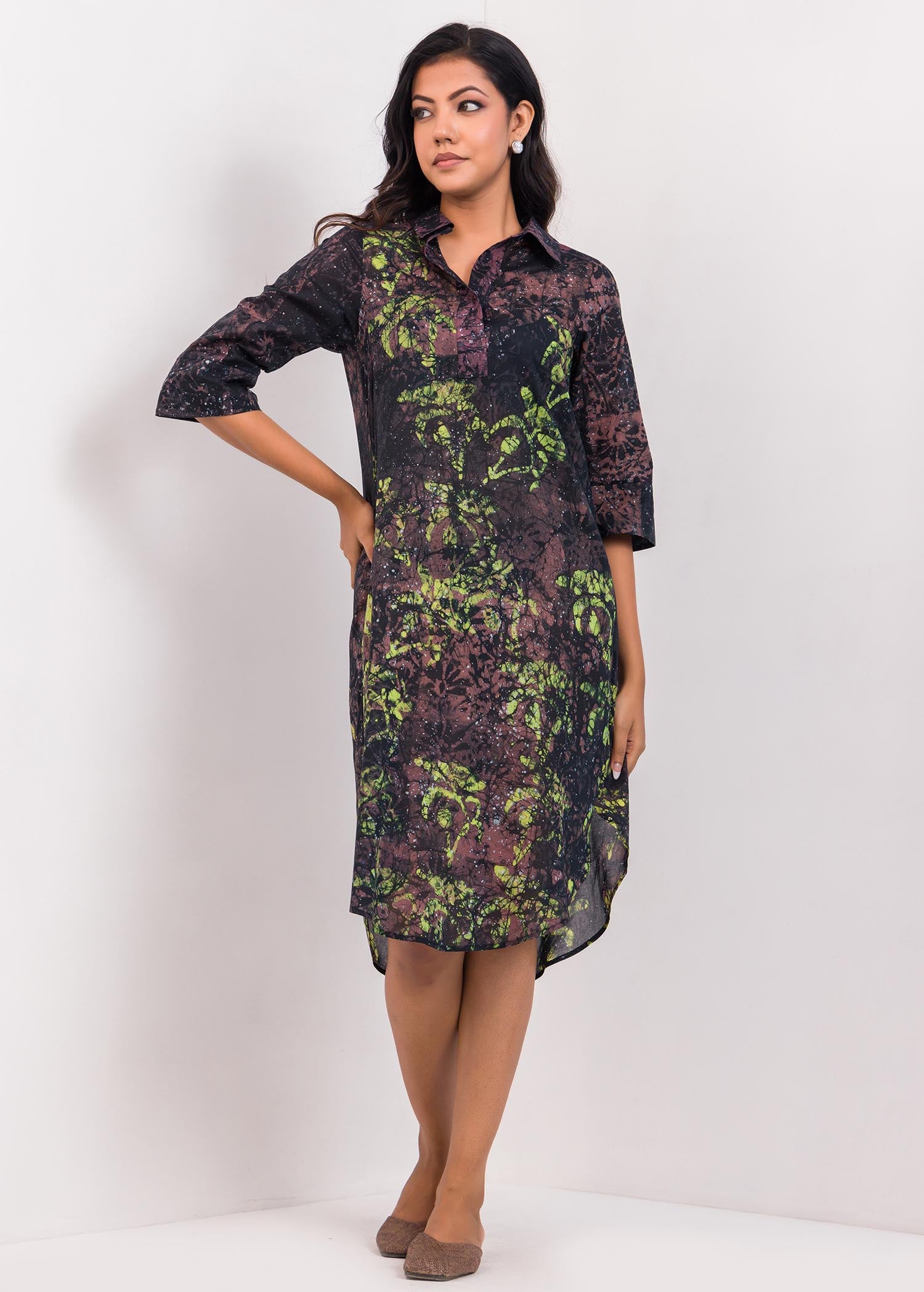 Two Side Slit Batik Dress