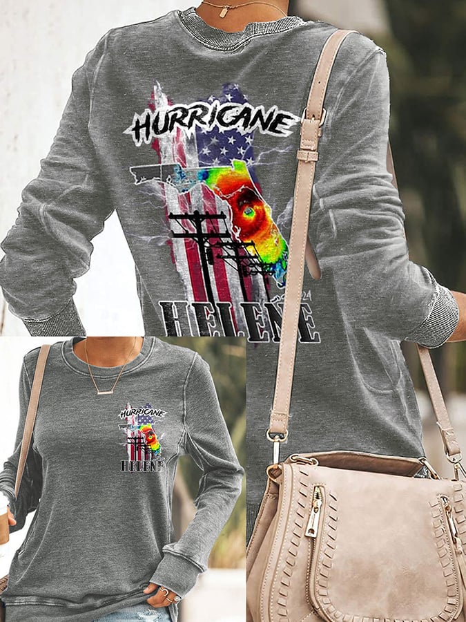 Women's Florida  Strong Mitton Hurricane Print Casuasl Sweatshirt