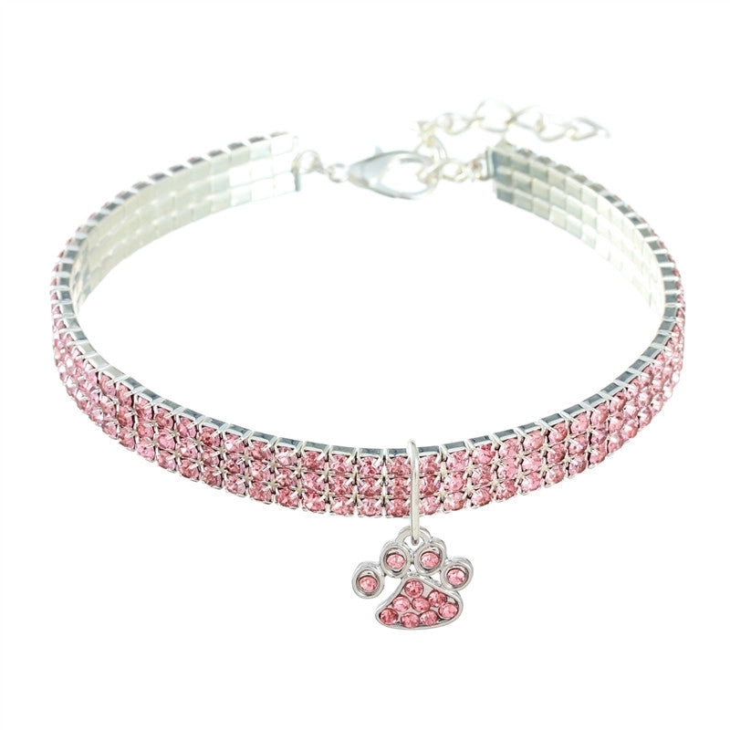 Minimalist Classic Style Alloy Plaid Diamond Pet Collar