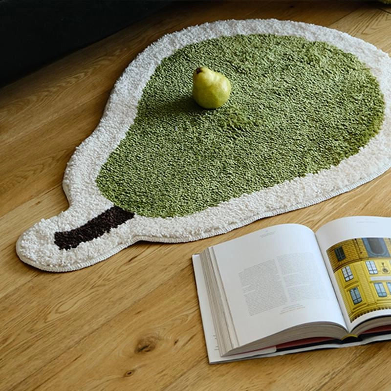 Cute Pear Imitation Cashmere Polyester Carpet Bathing