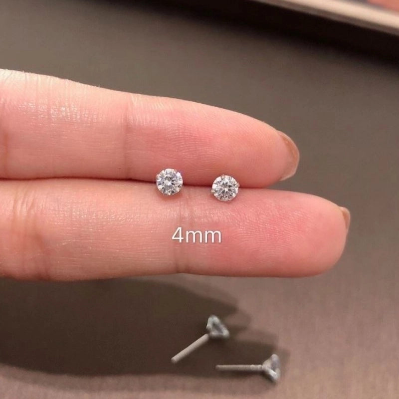 1 Pair Minimalist U Shape Plating Brass Zircon Ear Studs