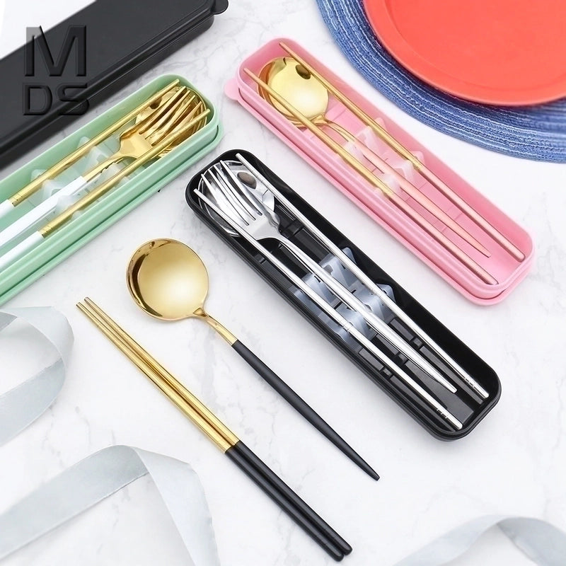 Casual Solid Color Stainless Steel Tableware 1 Set