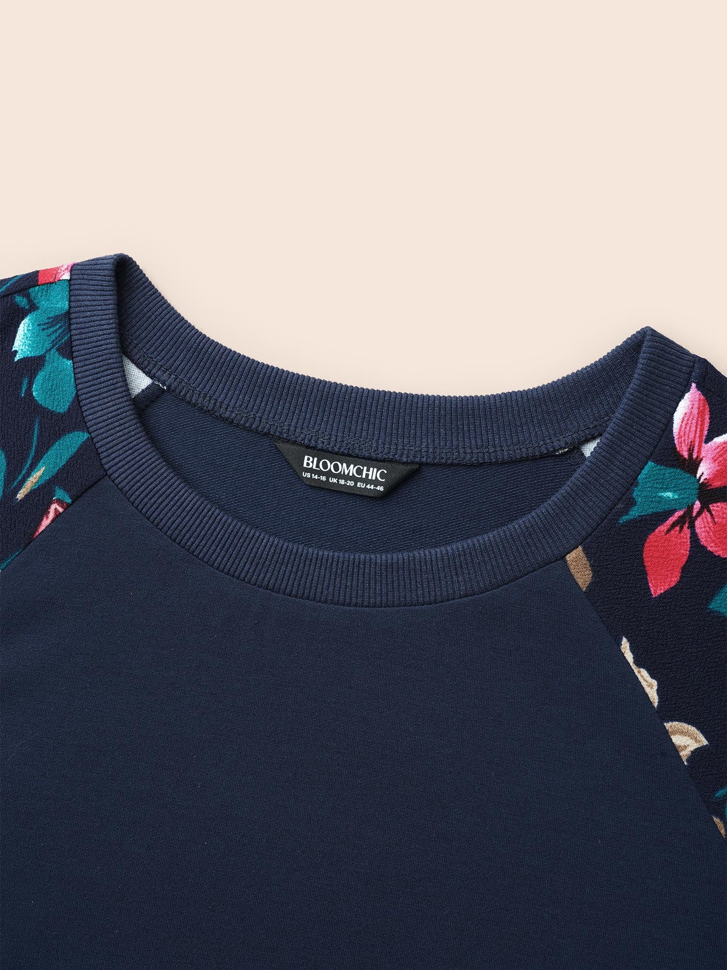 Floral Patchwork Raglan Sleeve Sweatshirt