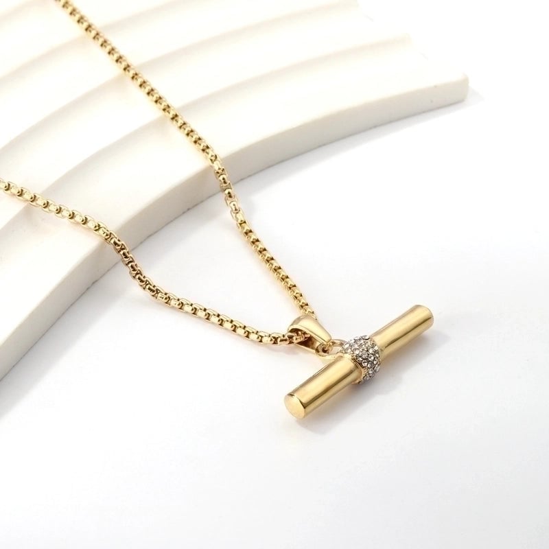 Minimalist Geometric Stainless Steel Titanium Steel Plating Gold Plated Pendant Necklace