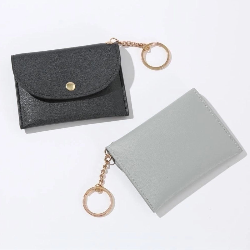 Women's Pu Leather Solid Color Sweet Square Zipper Buckle Coin Purse