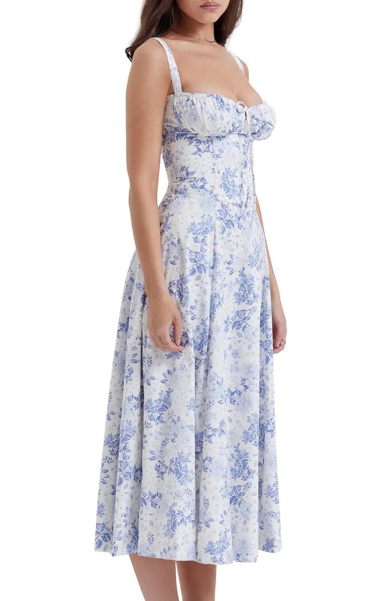 Vestido Moldeador De Cintura Con Corpiño Floral