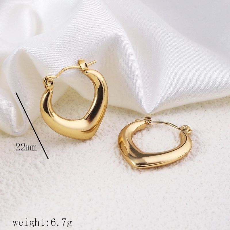 12 Pieces Minimalist Commute Geometric Heart Shape Plating Titanium Steel Drop Earrings Earrings Ear Studs