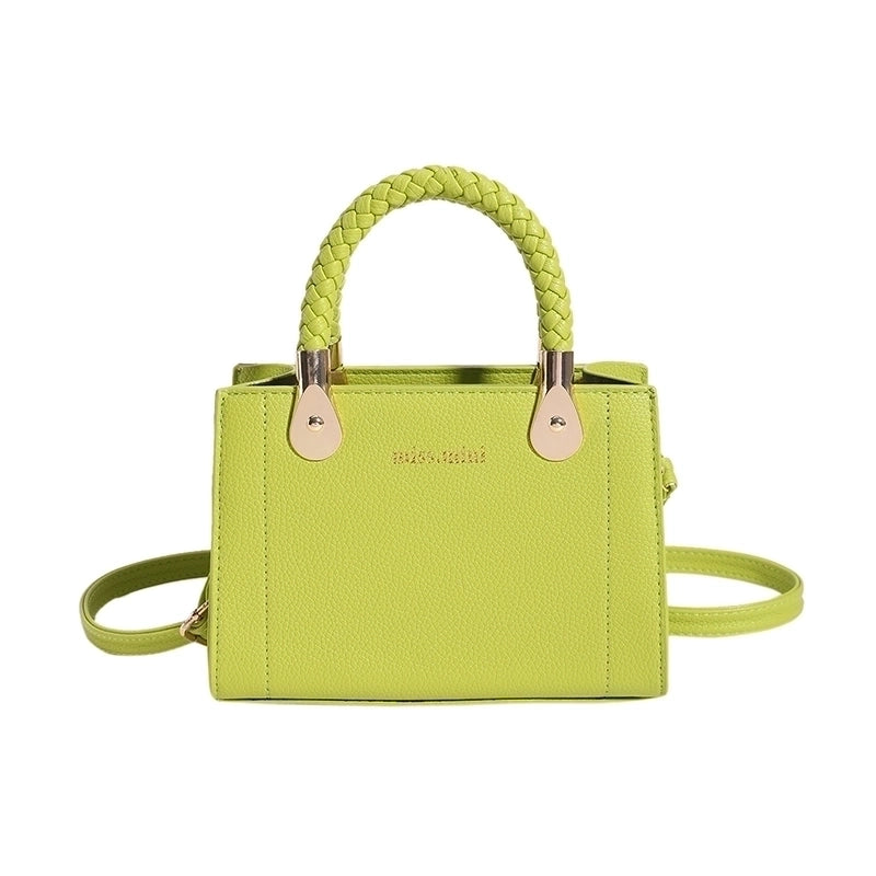Women's Pu Leather Solid Color Elegant Square Zipper Handbag