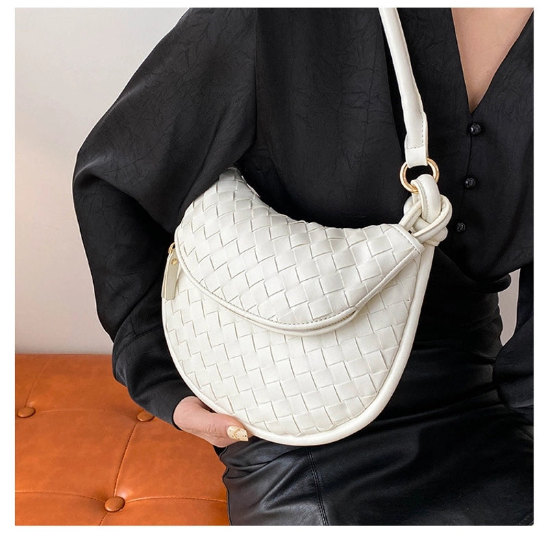 Women's Medium Pu Leather Solid Color Basic Vintage Style Dumpling Shape Flip Cover Underarm Bag