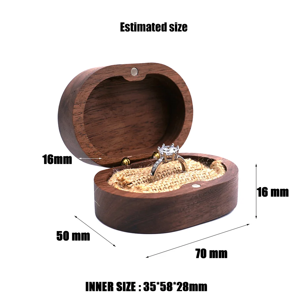 12 Holes Velvet Inside Heavy Ring Display Case Wooden Display Ring Box