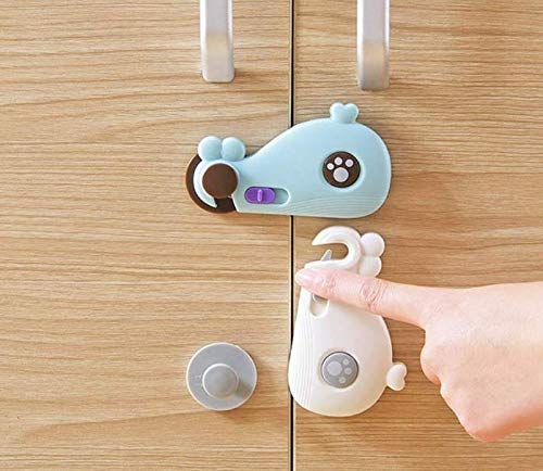 (Pack Of 2) Child Safety Kitchen Cabinet Locks With Strong Adhesive. Baby Proofing Latches Lock For Drawers