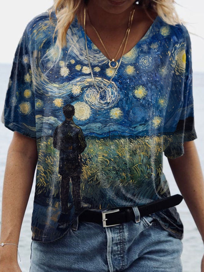 Women's Van Gogh Art Print T-Shirt