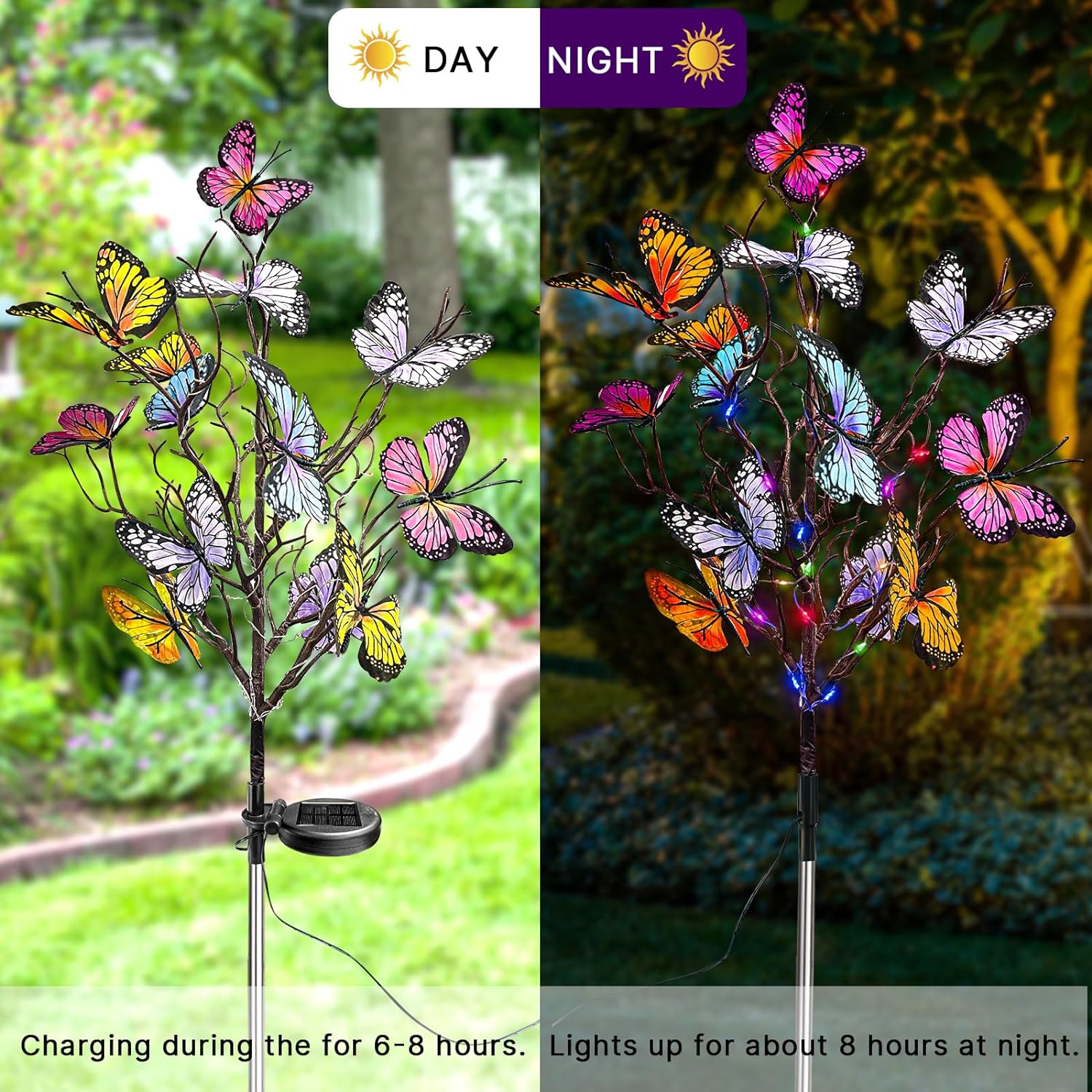 🙌LAST DAY 49% Off😍Solar Outdoor Butterfly Lights🦋💐
