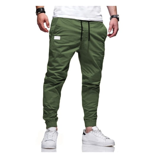 Men's Cargo Pants Joggers Drawstring Elastic Waist Elastic Cuff Plain Sports Outdoor Running