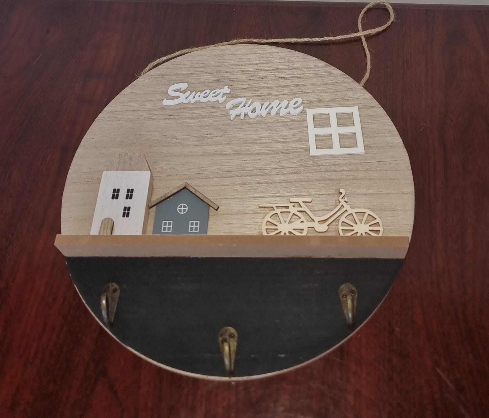 30cm Round wooden sweet home wall hanging decor piece