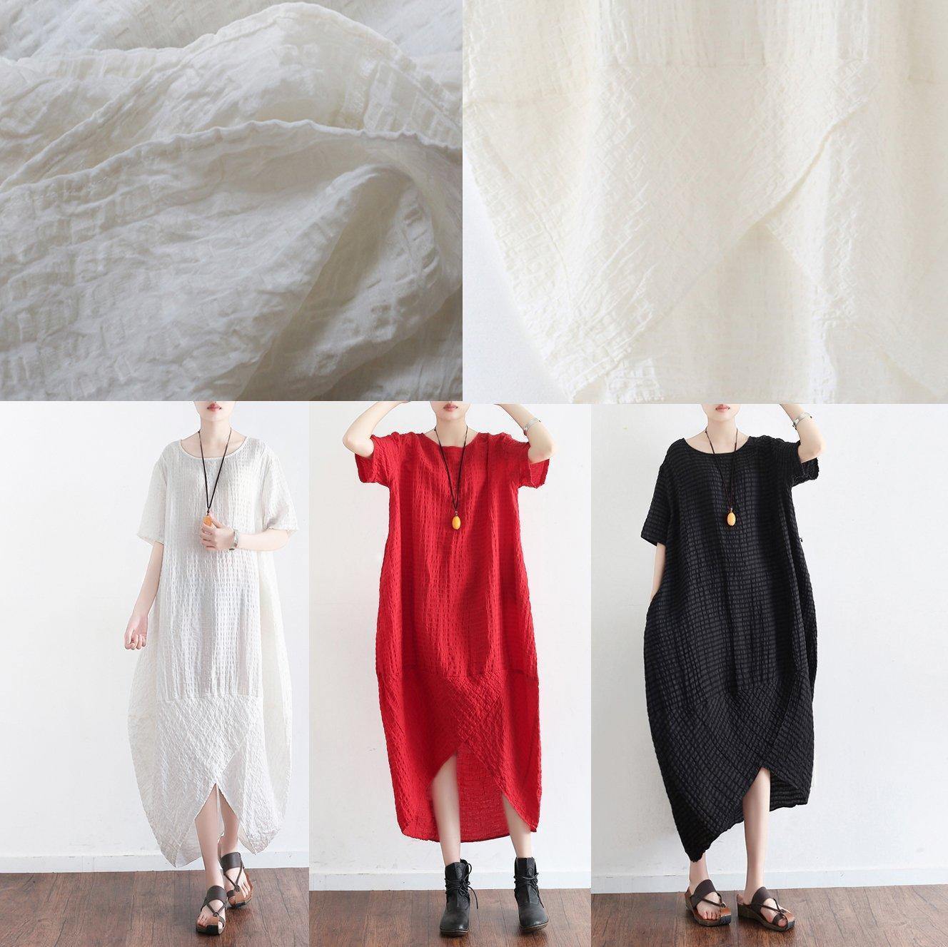 Elegant o neck linen clothes Tutorials black Dress summer