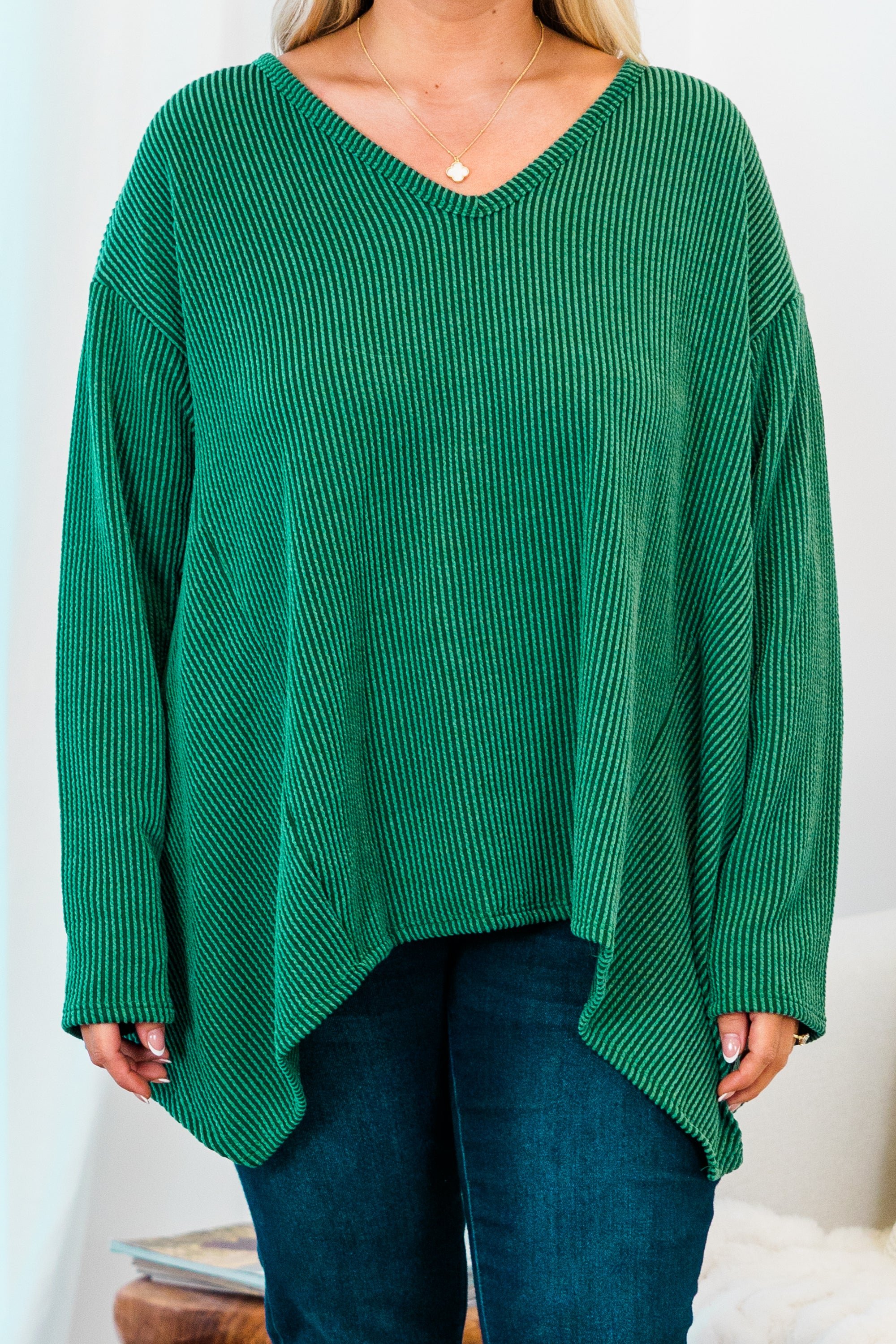 Feel The Same Way Sweater. Hunter Green