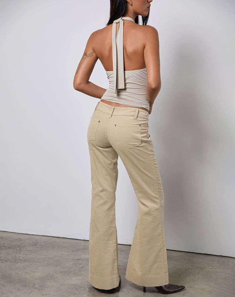 Lintira Slim Leg Trouser in Twill Sand