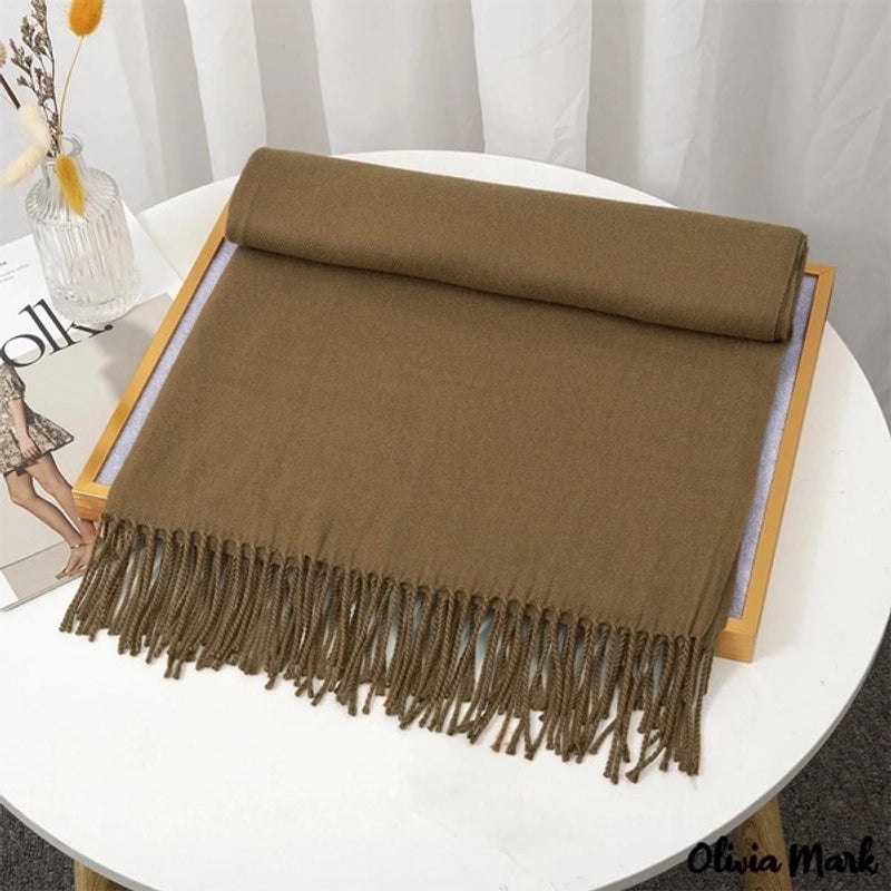 Double-sided Cashmere-like Autumn And Winter Couple Mid-length Warm  Sweet Women's Scarf Shawl