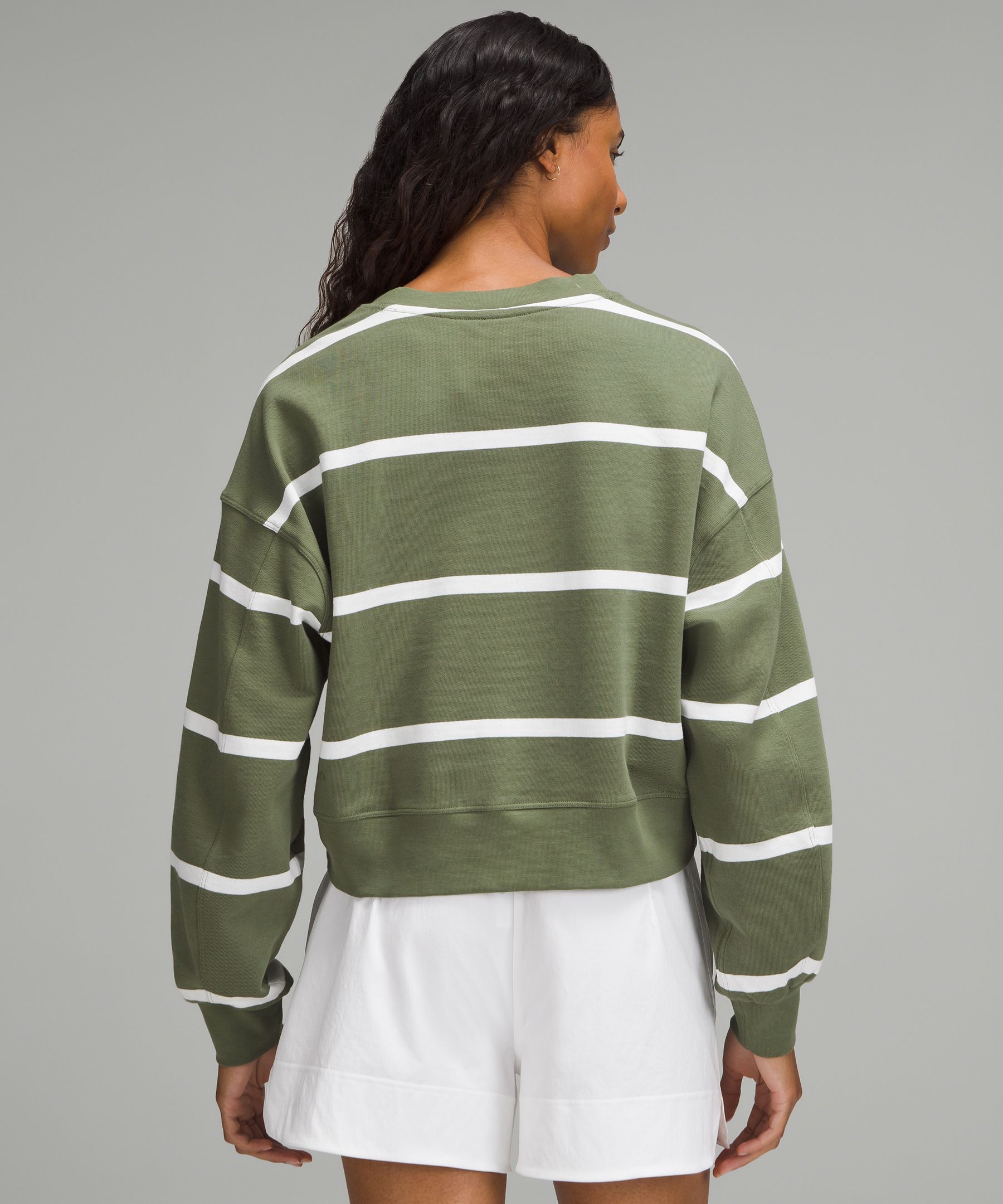 Perfectly Oversized Cropped Crew Stripe