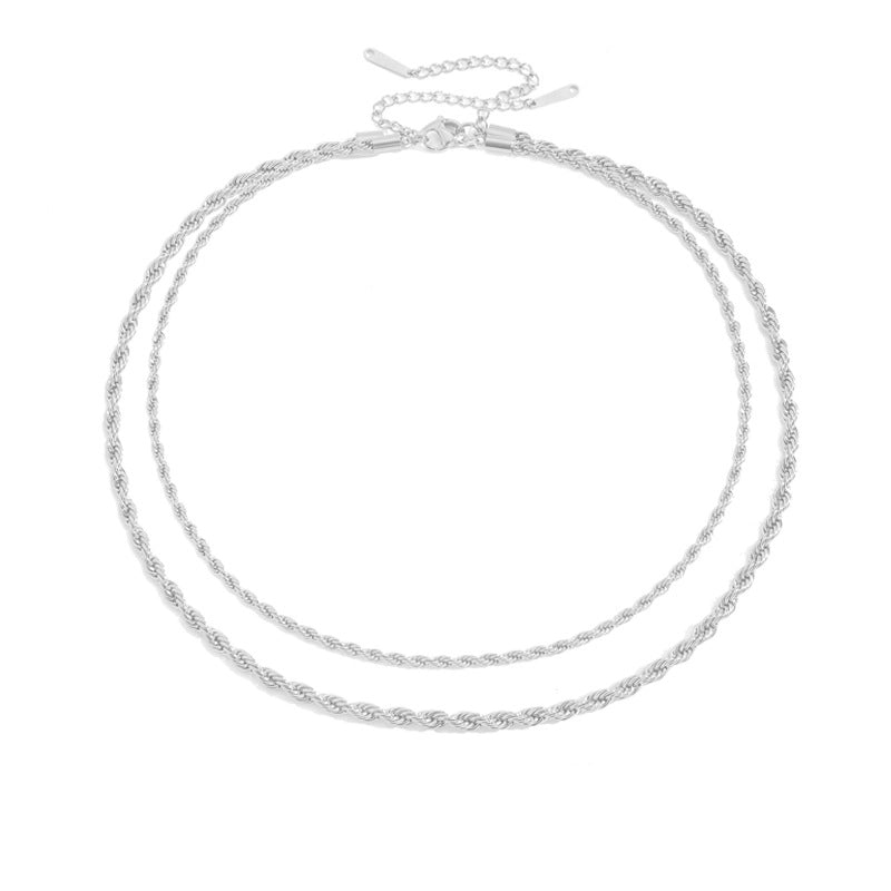 Stainless Steel 14K Gold Plated Fashion Plating U Shape Necklace