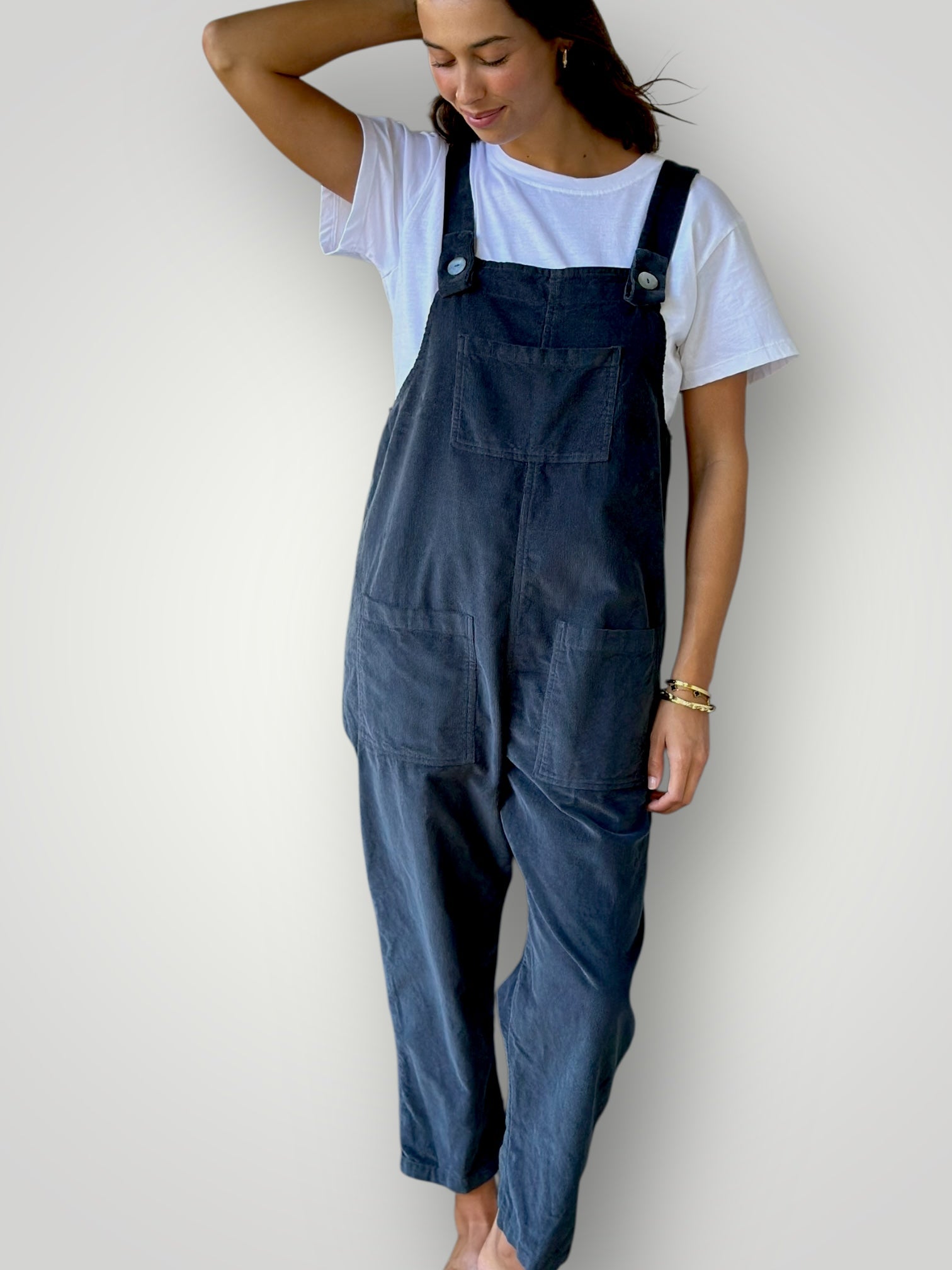 overalls - charcoal cord