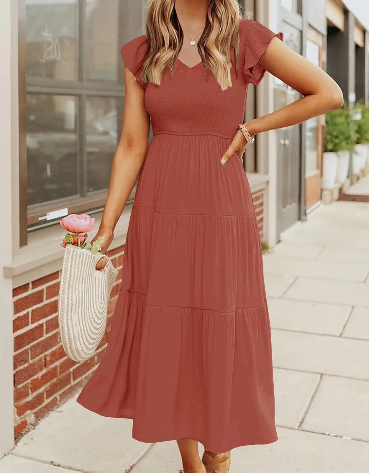 WOMEN'S SUMMER CASUAL FLUTTER SHORT MIDI DRESS 🔥 Extra 10% OFF At Checkout 🔥