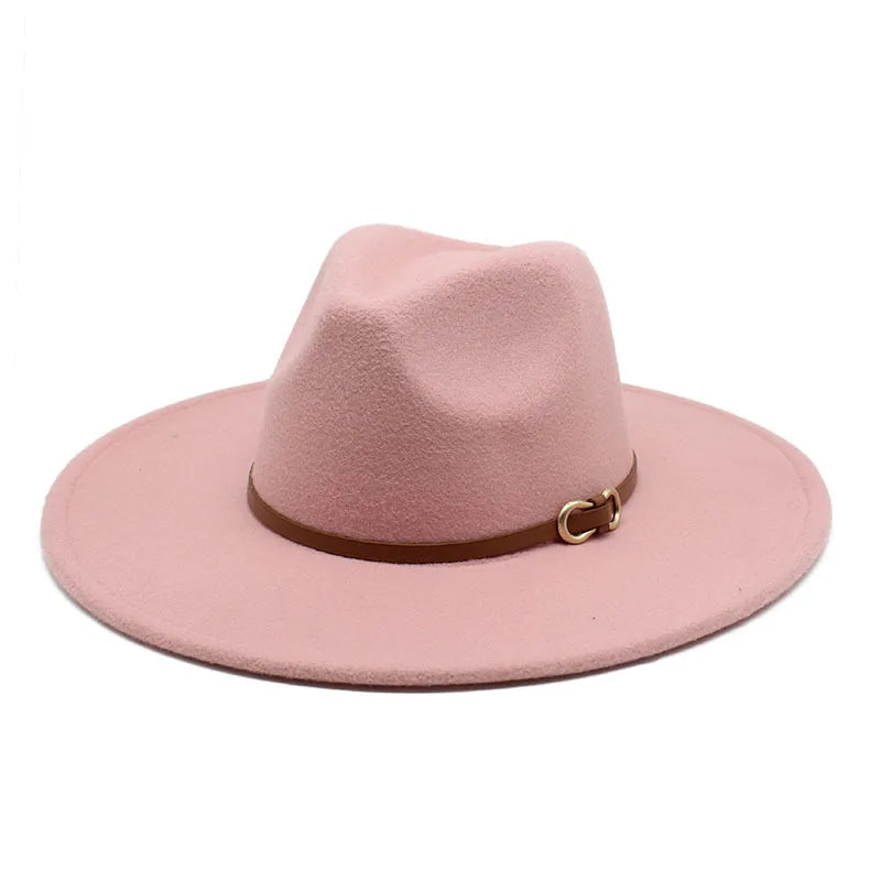 Fashion Autumn And Winter New Black Woolen Hat Jazz Hat For Men And Women 9.5cm