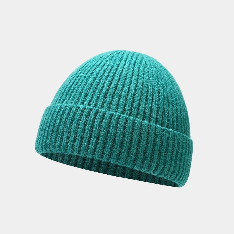 Unisex Basic Minimalist Solid Color Eaveless Wool Cap