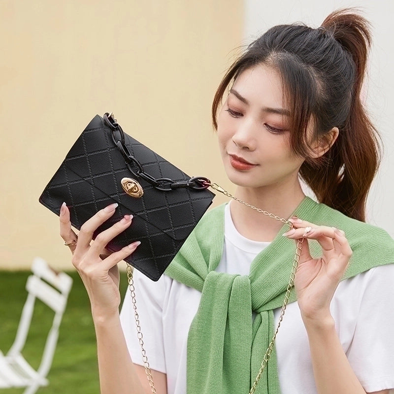 Women's Small Summer Pu Leather Elegant Square Bag