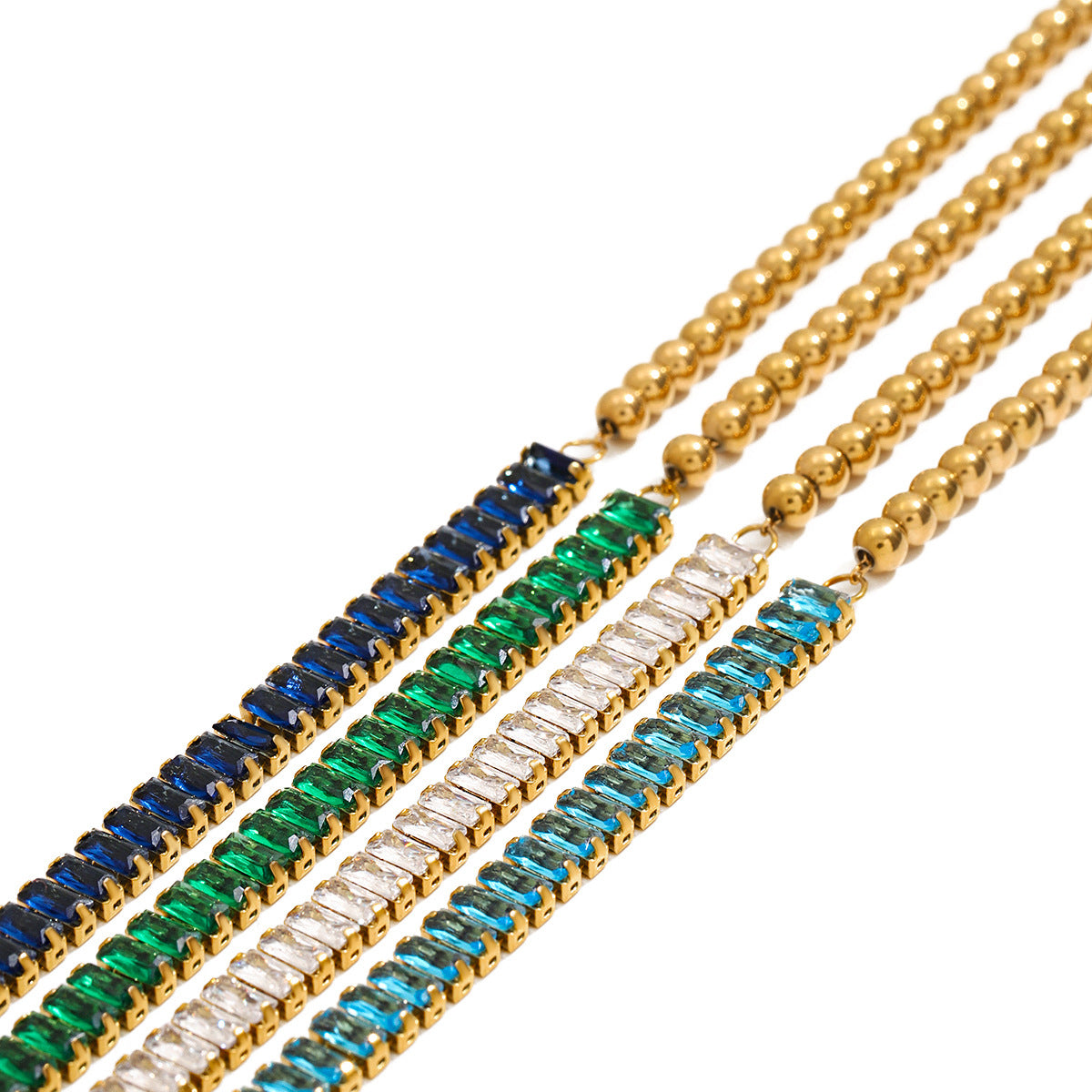 Stainless Steel Zircon Bracelet Stacking Jewelry Titanium Steel Women