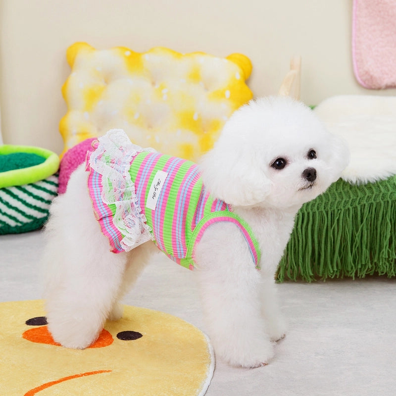 Casual Polyester Stripe Pet Clothing