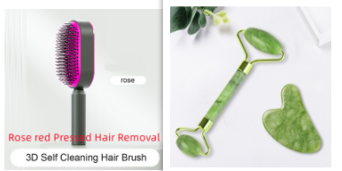 Self-cleaning hairbrush for women. One-button cleaning airbag to prevent hair loss