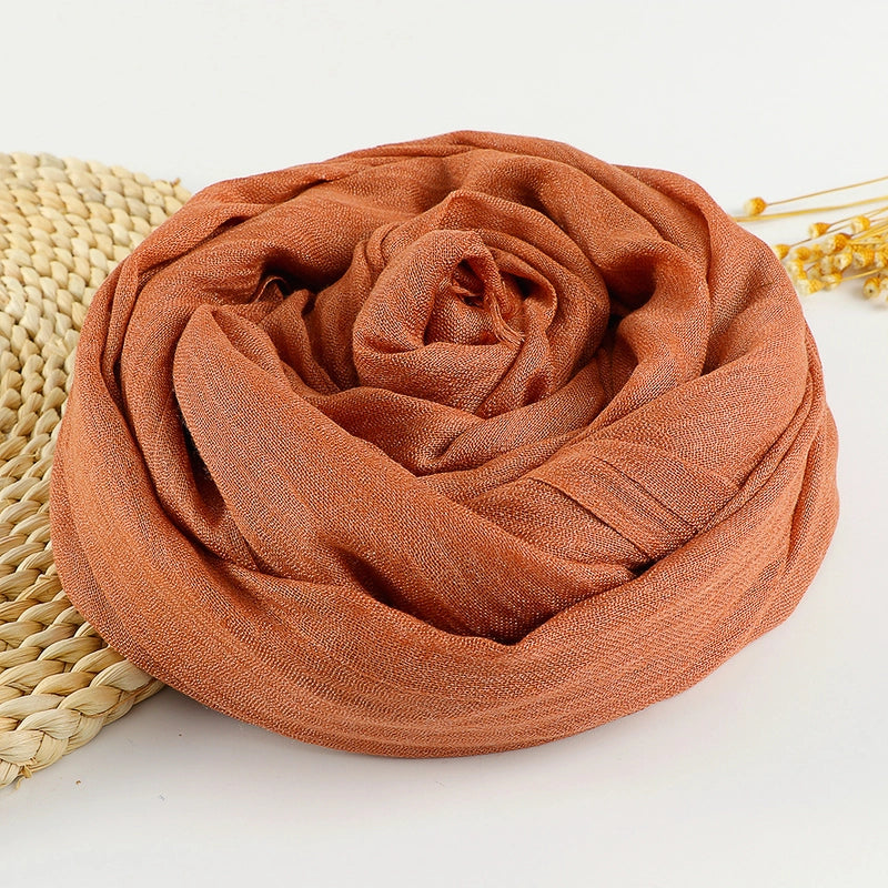 Women's Sweet Solid Color Cotton Silk Scarves
