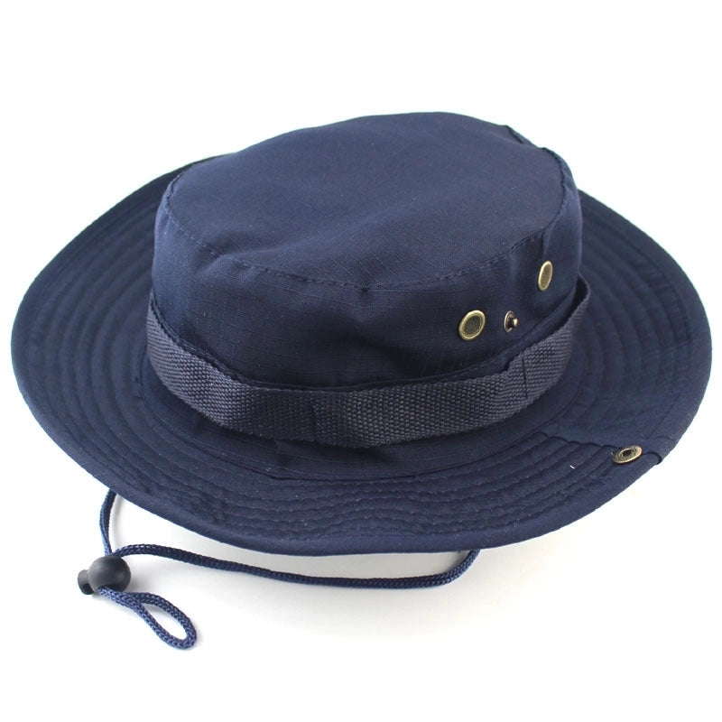 Adults Casual Solid Color Camouflage Flat Eaves Bucket Hat