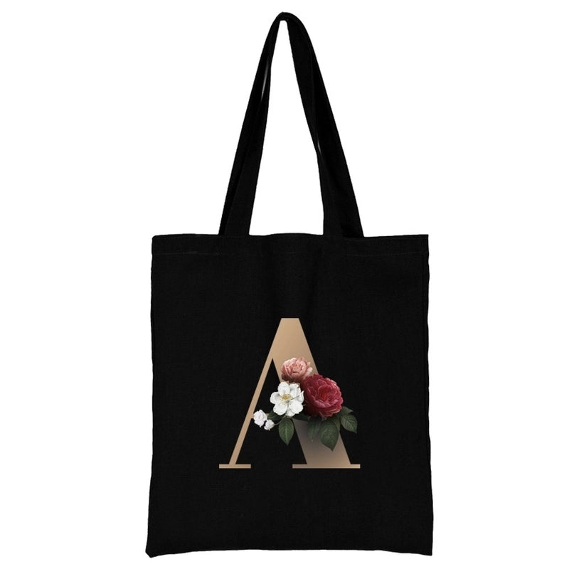 Women's Minimalist Letter Flower Shopping Bags