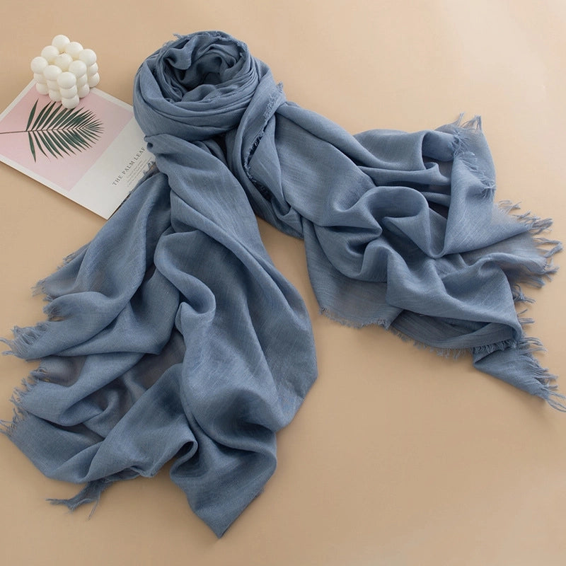 Spring And Summer New Solid Color Thin Scarf High Sense Female All-Matching Long Air Conditioning Shawl Sunscreen Scarf Scarf