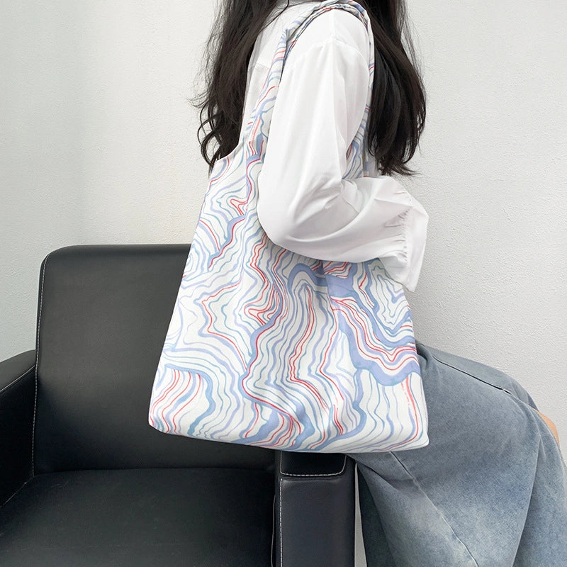 Women's Canvas Printing Classic Style Square Open Canvas Bag