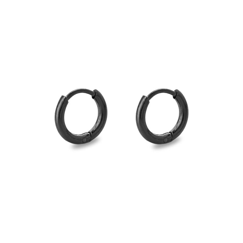 Minimalist Solid Color Stainless Steel Hoop Earrings 1 Pair