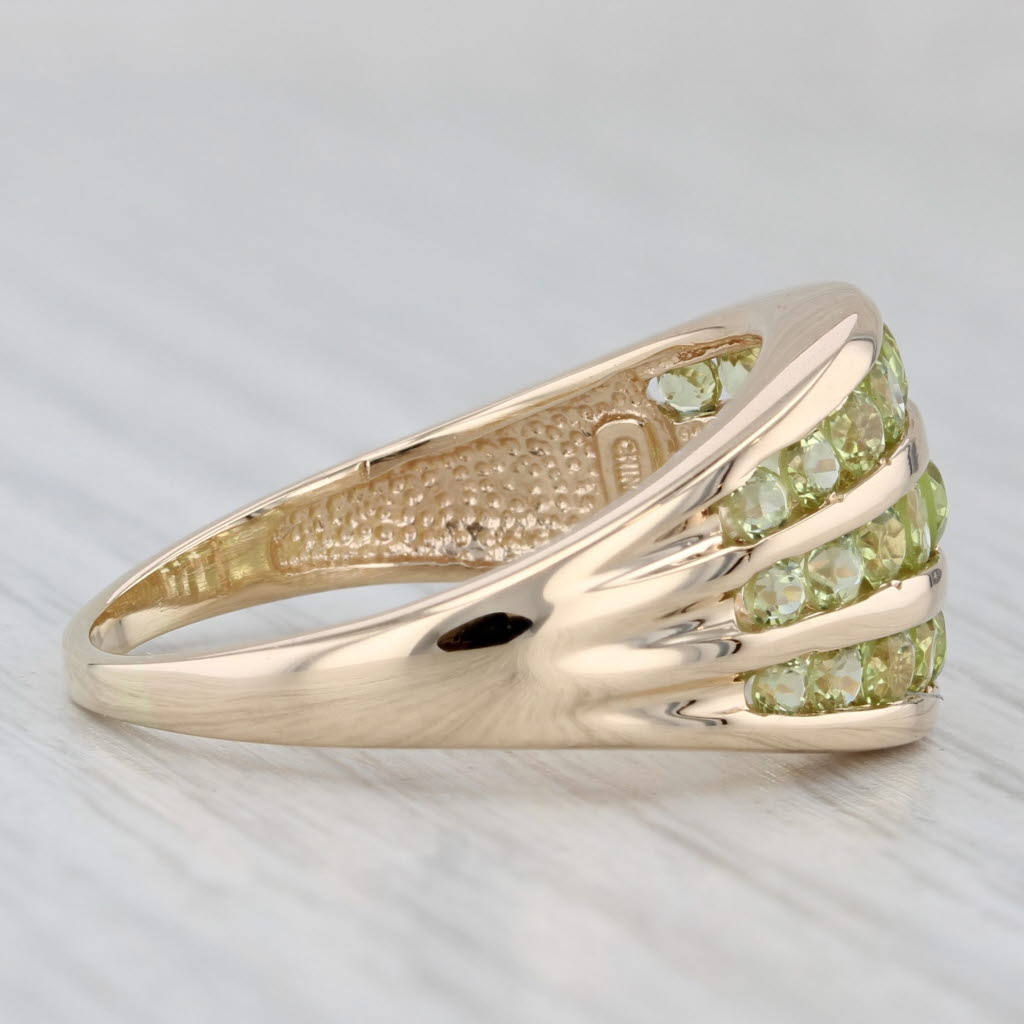 2ctw Green Peridot Ring 14k Yellow Gold Size 10