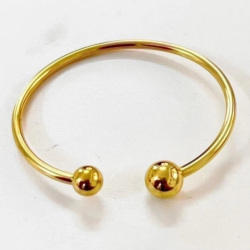 Ig Style Minimalist Solid Color Stainless Steel Plating 18k Gold Plated Bangle
