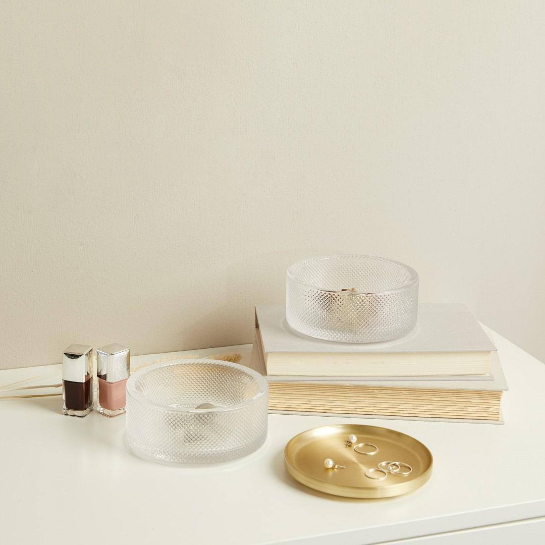 Tesora Storage Box - Glass Brass