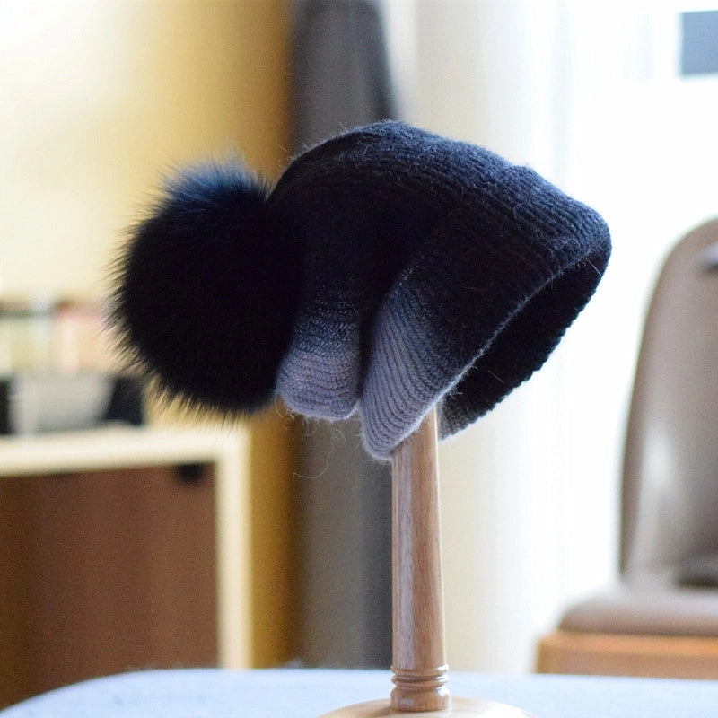 Women's Basic Retro Tie Dye Eaveless Wool Cap