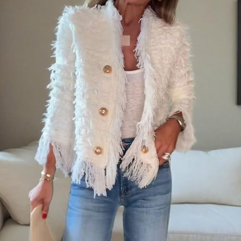 💖 Women’s Fashion Button Tassel Short Coat✨