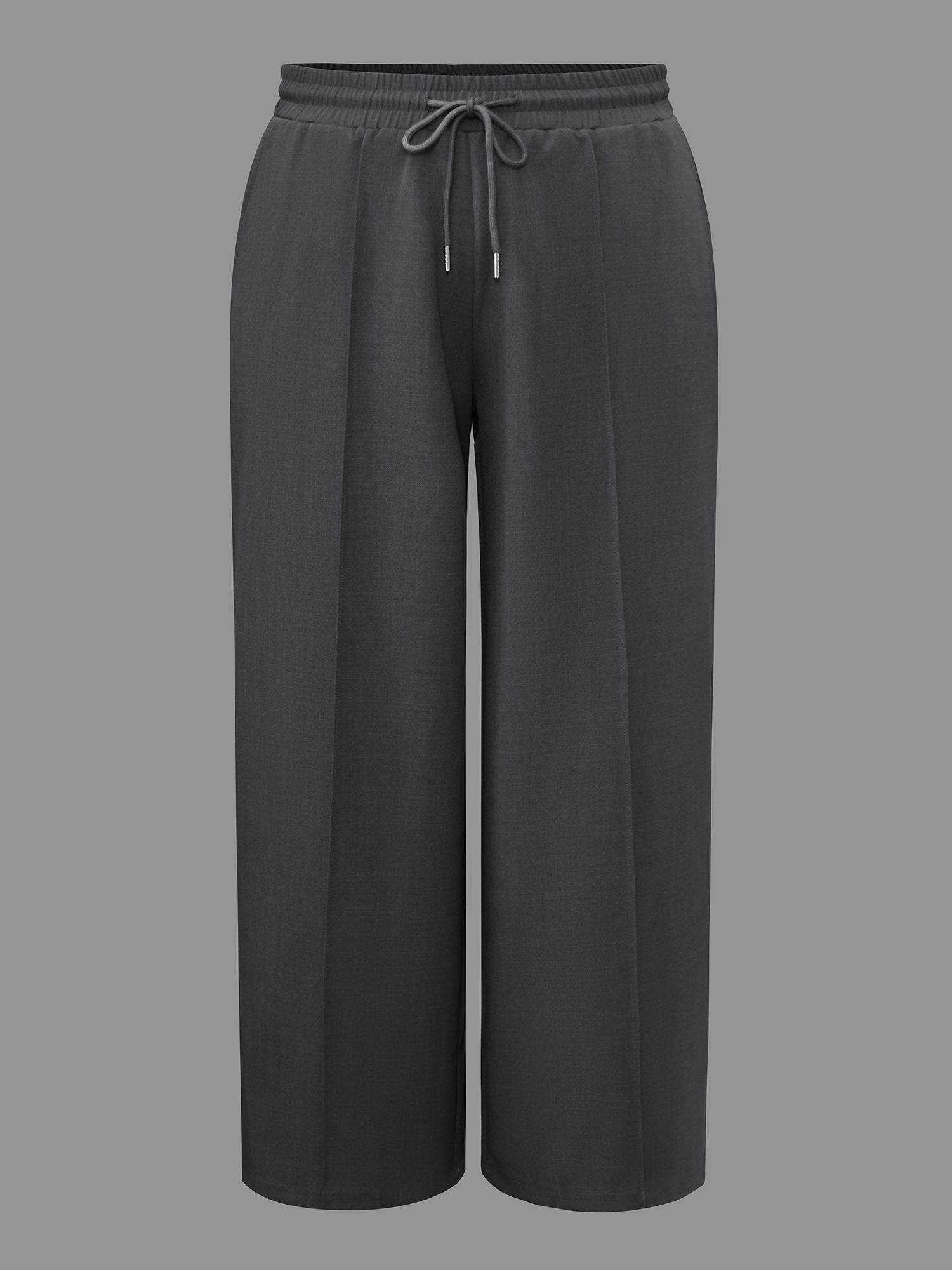 Elastic Waist Plicated Detail Slant Pocket Pants