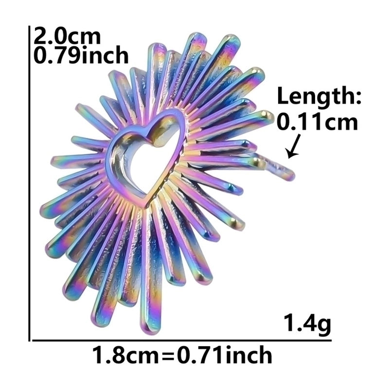 1 Pair Minimalist Heart Shape Plating 304 Stainless Steel Ear Studs