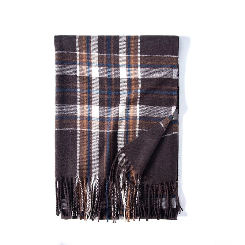 Women's Casual Elegant Streetwear Plaid Imitation Cashmere Scarf